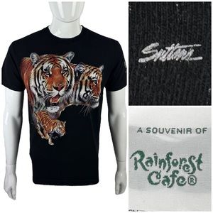 Rainforest Cafe Tiger Medium Shirt Black USA Made Tee A Souvenir Made In Mexico